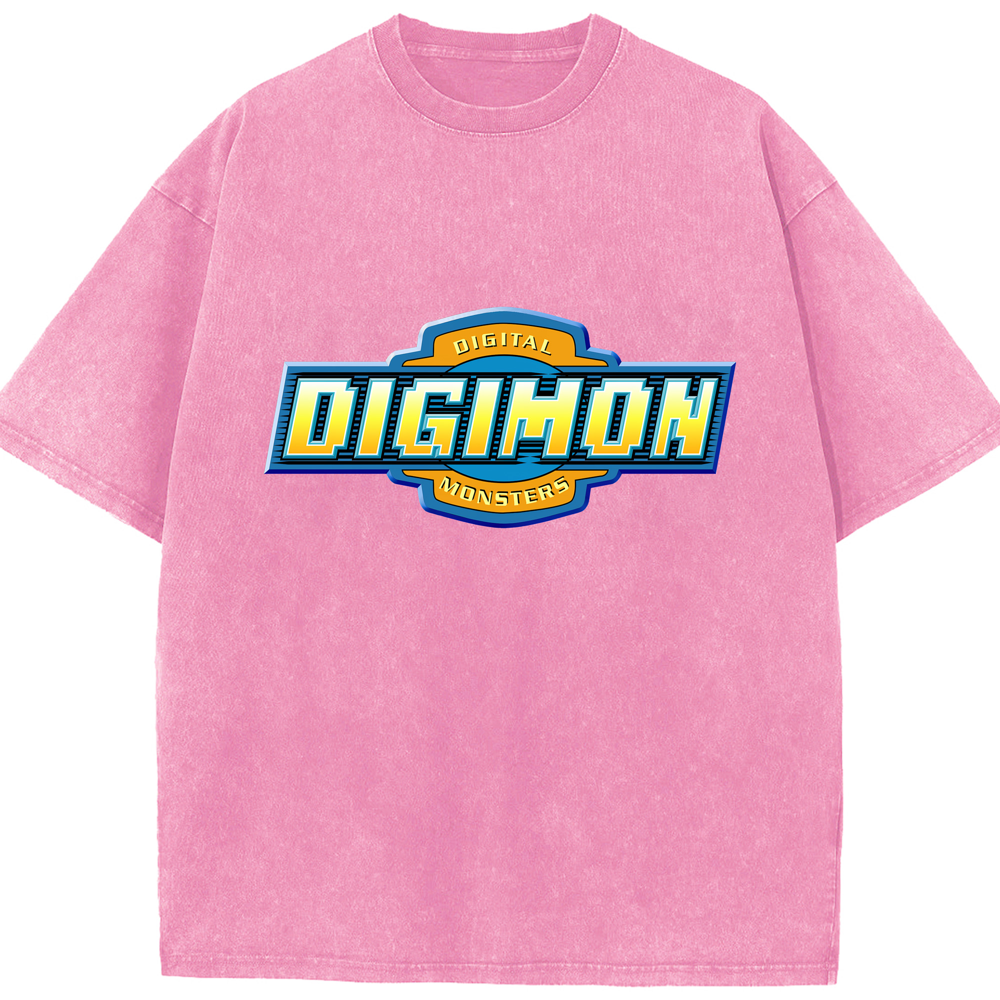 （画像用） Digimon デジタルモンスター/デジモン 綿100% ヴィンテージ風 半袖Tシャツ（フロントプリント）